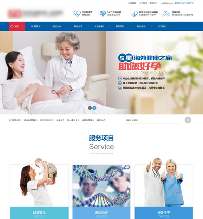 营销型国际医疗服务公司类织梦源码(带手机端)