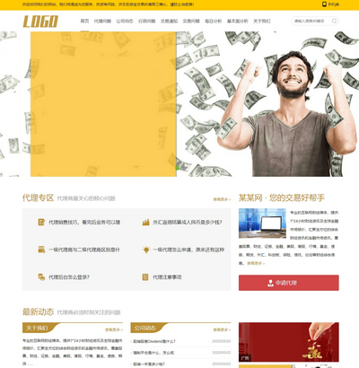 响应式自适应金融服务公司代理类网站模板