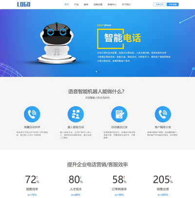 响应式智能电话机器人语音设备织梦源码