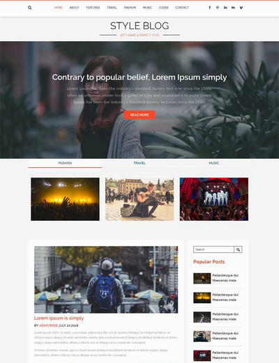 简洁图片博客网站html5模板下载