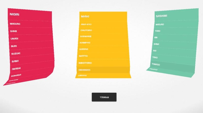 超炫HTML5 CSS3 3D下拉折叠菜