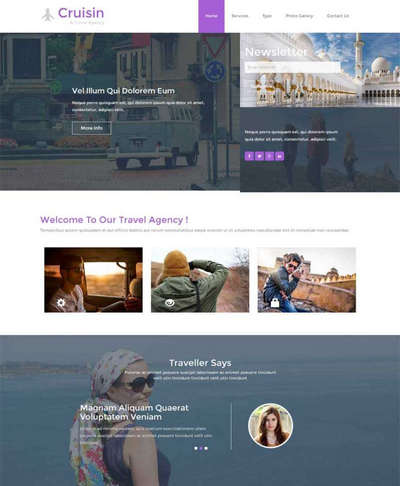 宽屏旅游公司网站css3静态模板下载