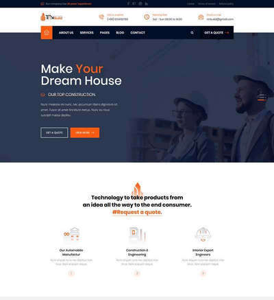 开发商建筑集团施工服务公司html5网页模板
