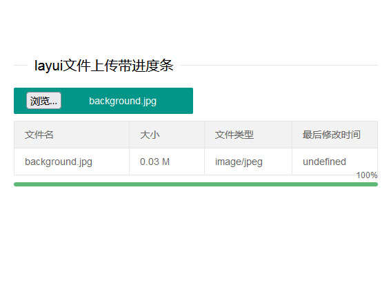Layui带进度条的图片文件上传