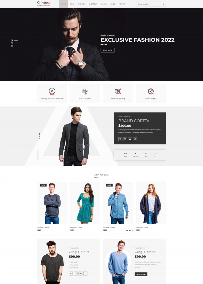在线服装服饰商城html5网页模板