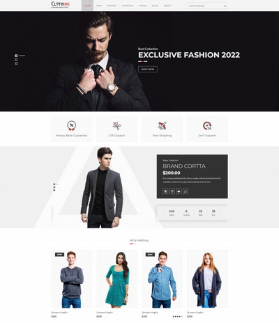 在线服装服饰商城html5网页模板