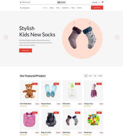 多风格婴幼儿用品商城html5静态网页模板