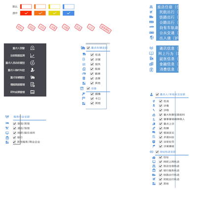 简易的公安系统公共小图标素材