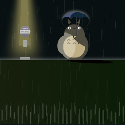 纯css3代码不错的龙猫打伞404错误页模板