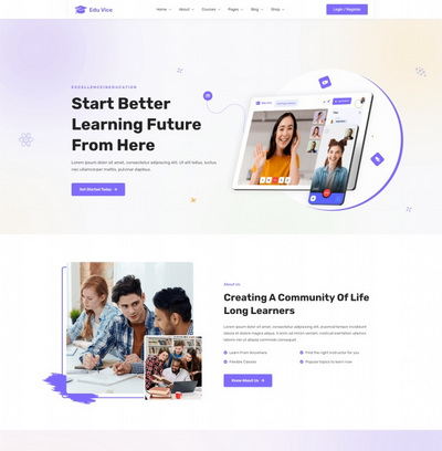 html5线上教育培训服务机构网站模板