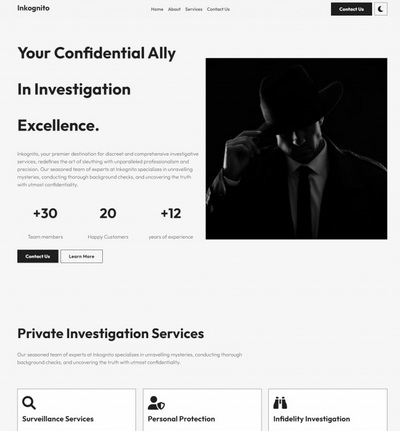 私人调查服务公司单页html5模板