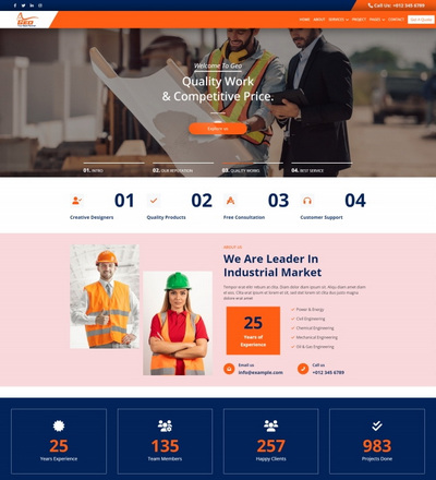 HTML5建筑工程设计服务公司网站模板