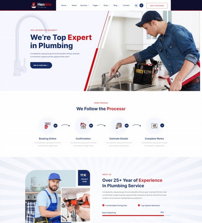 房屋管道工程服务公司html5网站模板