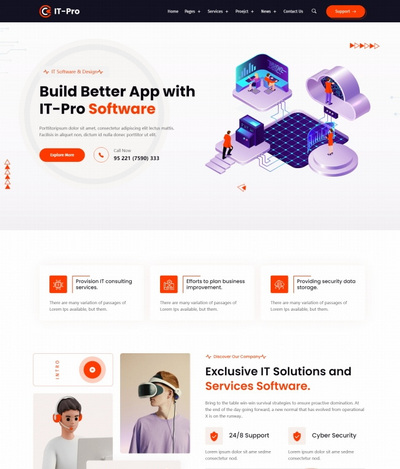 IT技术设计服务公司html5网站模板