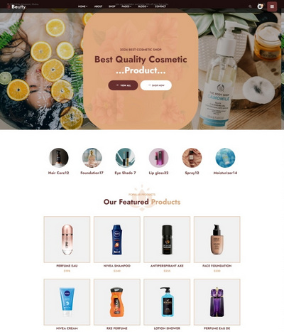 Bootstrap化妆品洗漱用品商城网站模板