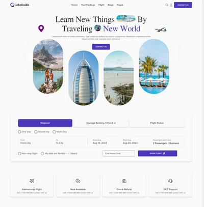 HTML5旅行服务公司宣传网站模板