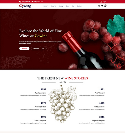 葡萄酒红酒在线商城html5网站模板