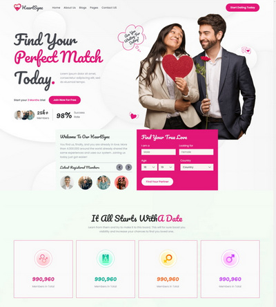响应式婚恋服务html5网站模板