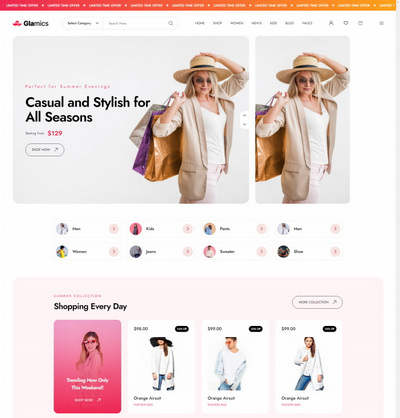 服装服饰在线商城html5网站模板