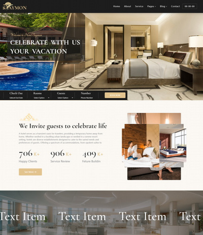 酒店服务行业html5网站模板
